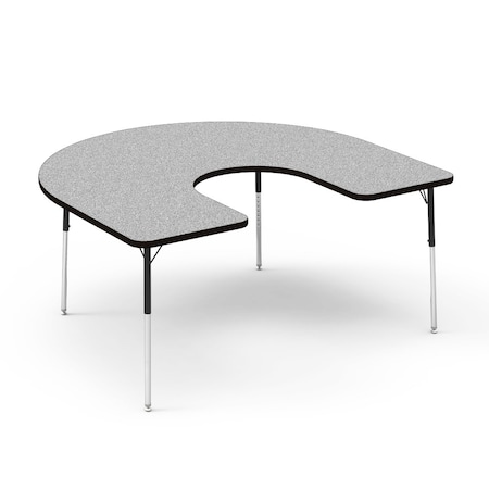 Virco 60 in. W, 66 in. L, 22-30 in. H, Grey Nebula Top / Black Edge 48HORSE60